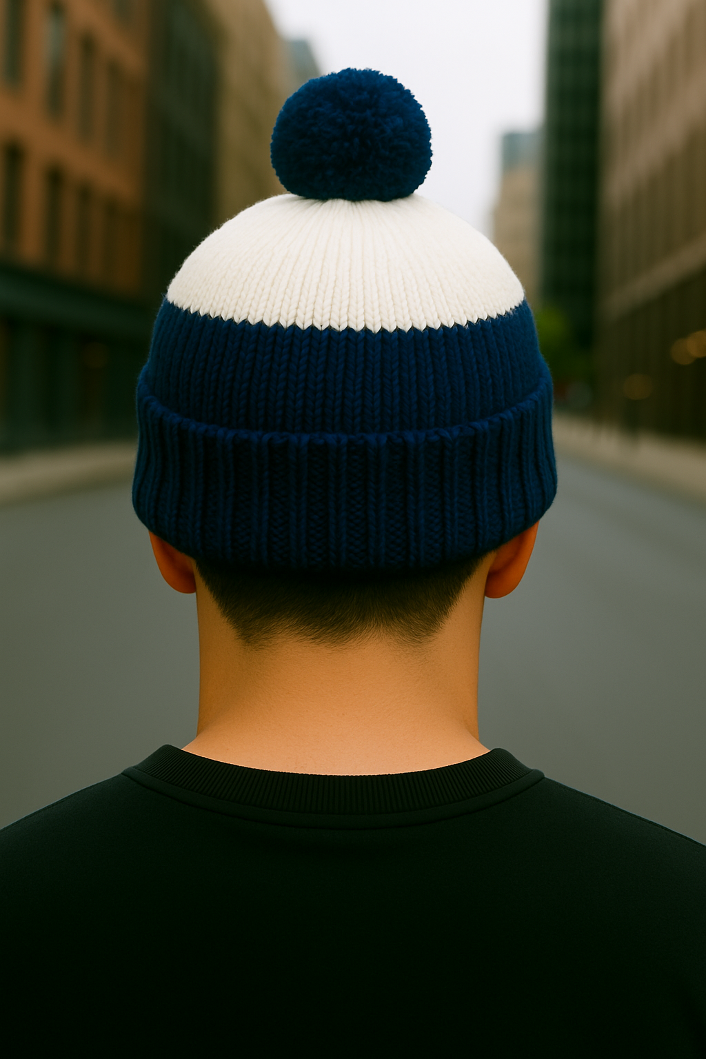 Berretto Blu Navy e Bianco